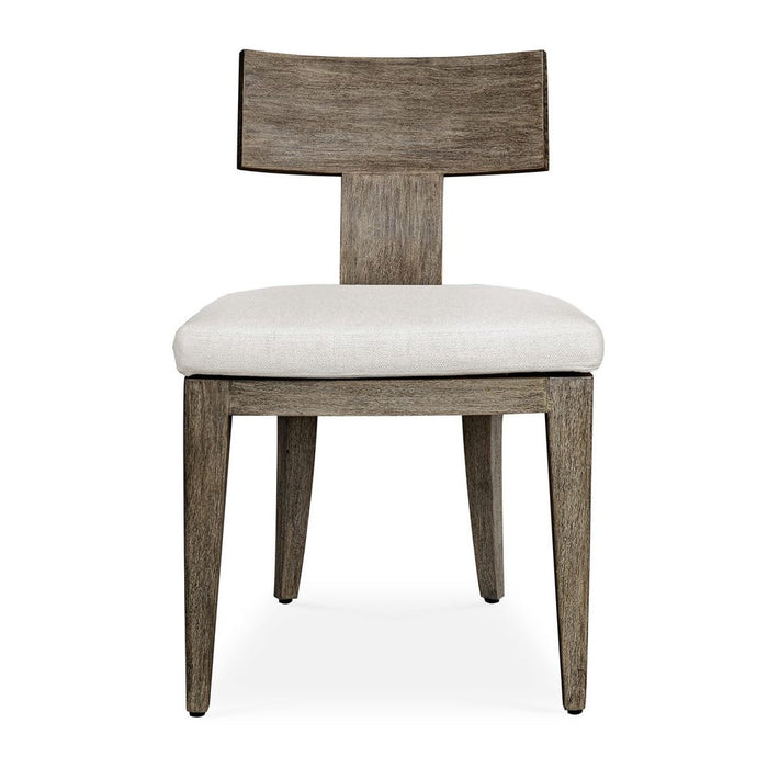 Sammantha Modern White & Grey Outdoor Dining Chair (Set of 2)