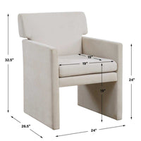 Valentina Ivory Velvet Dining Chair