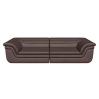Bello 115" Mink Plush Channel Tufted Sofa
