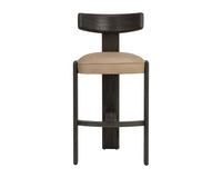 Horton Dark Brown Oak & Sahara Sand Leather Bar Stool