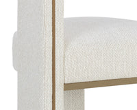 Adamina Light Barley Performance Fabric & Gold Bar Stool