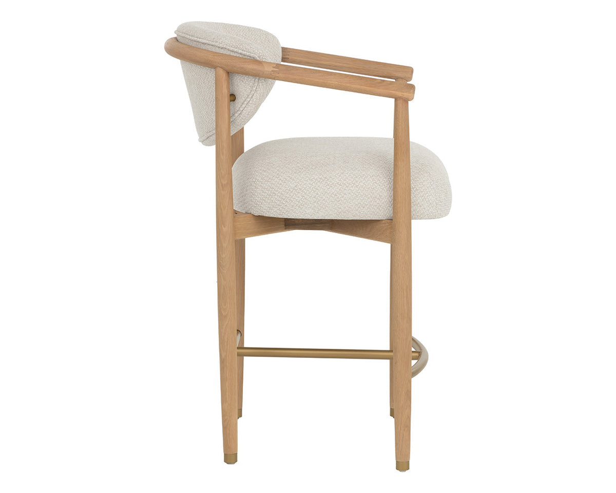 Sigrid Oatmeal Upholstered Oak Counter Stool