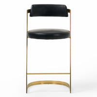 Diana Black Leatherette & Gold Counter Stool