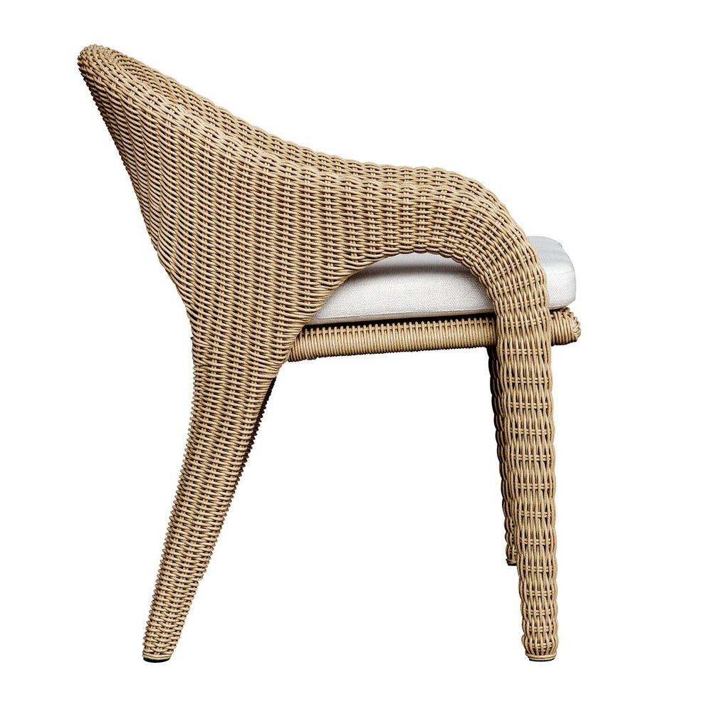 Avenue White All Weather Outdoor Dining Arm Chair