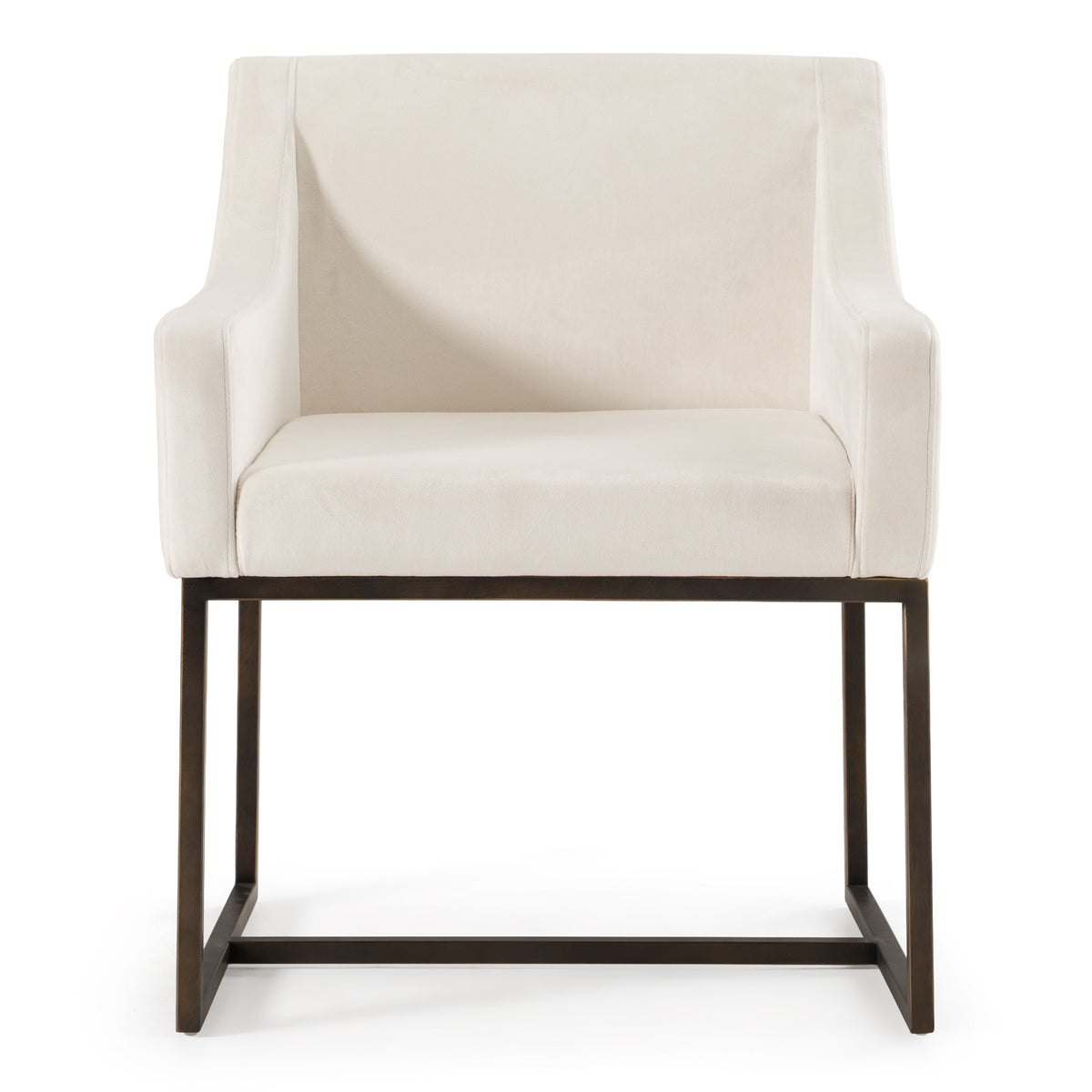 Isabeau Modern Beige Velvet & Brass Dining Chair