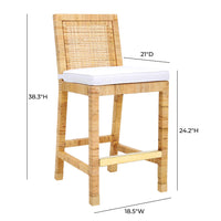 Arimo Rattan Performance Fabric Counter Stool