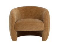Mircea Butterscotch Plush Upholstered Curved Accent Chair