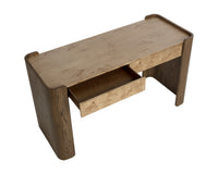 Beryl 60" Burl Veneer & Brown Oak Desk Console Table