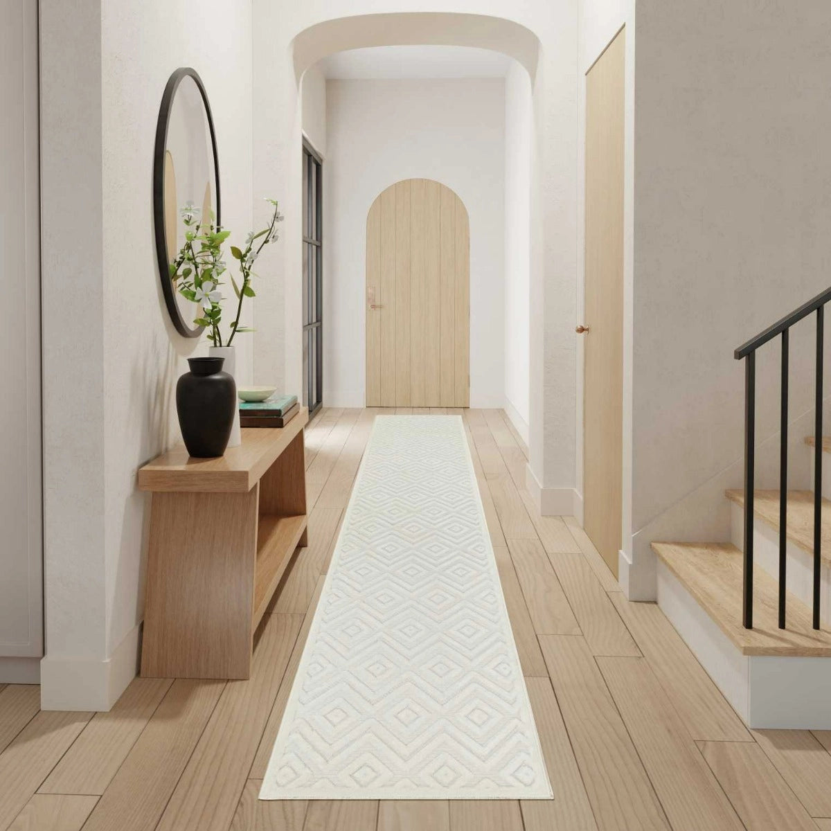 Aericka Indoor/Outdoor Ivory & White Area Rug - Elegance Collection