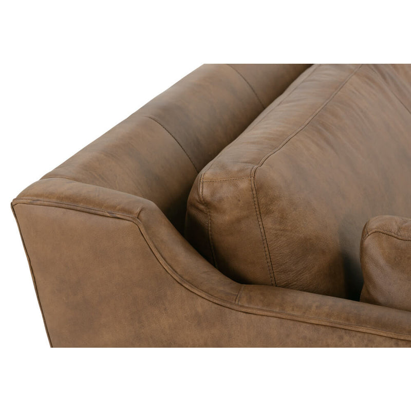 Blaise 90" Cocoa Leather Cloud Sofa