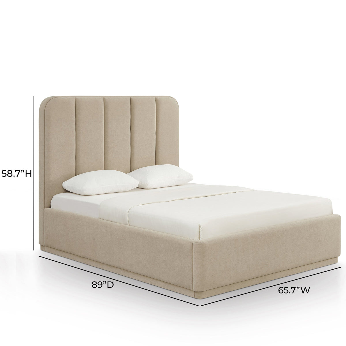Penelope Tan Chenille Bed (2 Sizes Available)