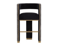 Adamina Black, Night Fabric & Gold Bar Stool