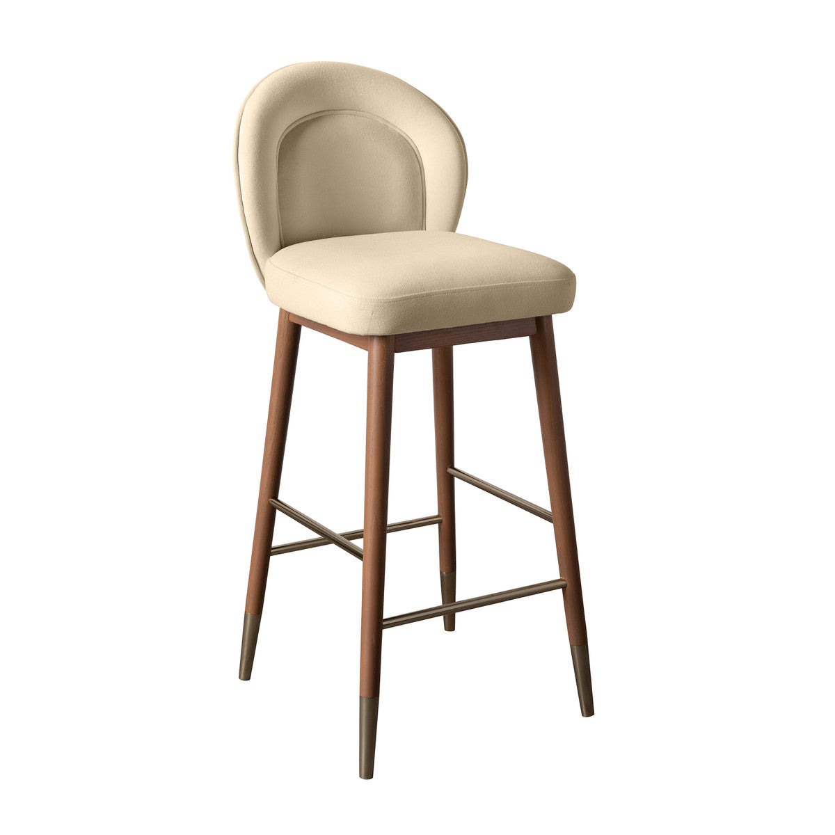 Elouise Cream Velvet Counter Stool - Luxury Living Collection