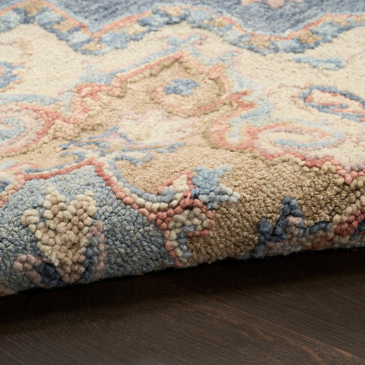 Goldie Blue Ivory Wool Persian Style Area Rug
