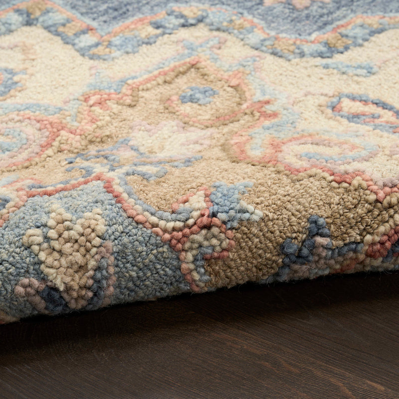 Goldie Blue Ivory Wool Persian Style Area Rug