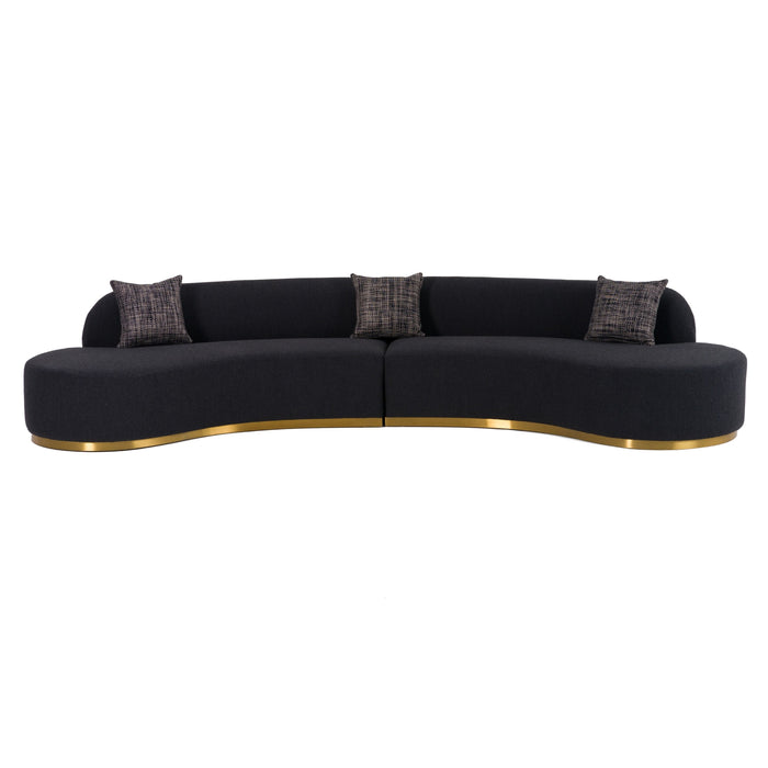 Giovanni 150" Black Curved Sectional Sofa