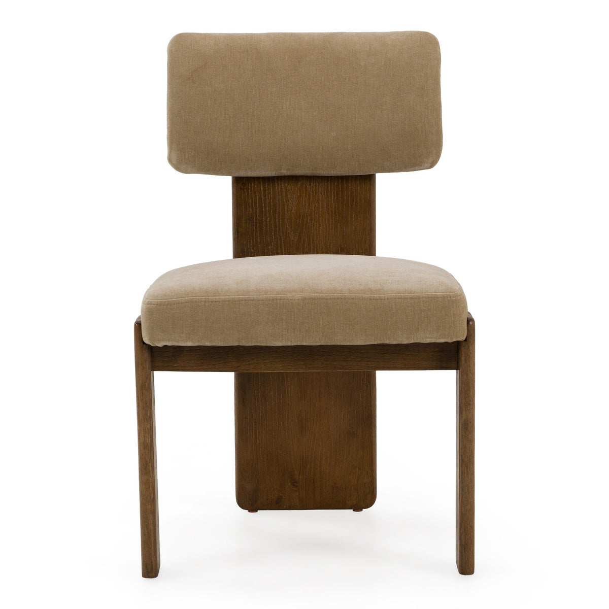 Doritte Modern Tan Upholstered Dining Chairs with Casters (Set of 2)