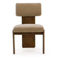 Doritte Modern Tan Upholstered Dining Chairs with Casters (Set of 2)