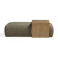 Spencer Green Performance Basketweave Ottoman with Coffee Table