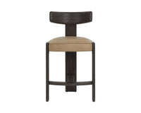 Horton Dark Brown Oak & Sahara Sand Leather Counter Stool