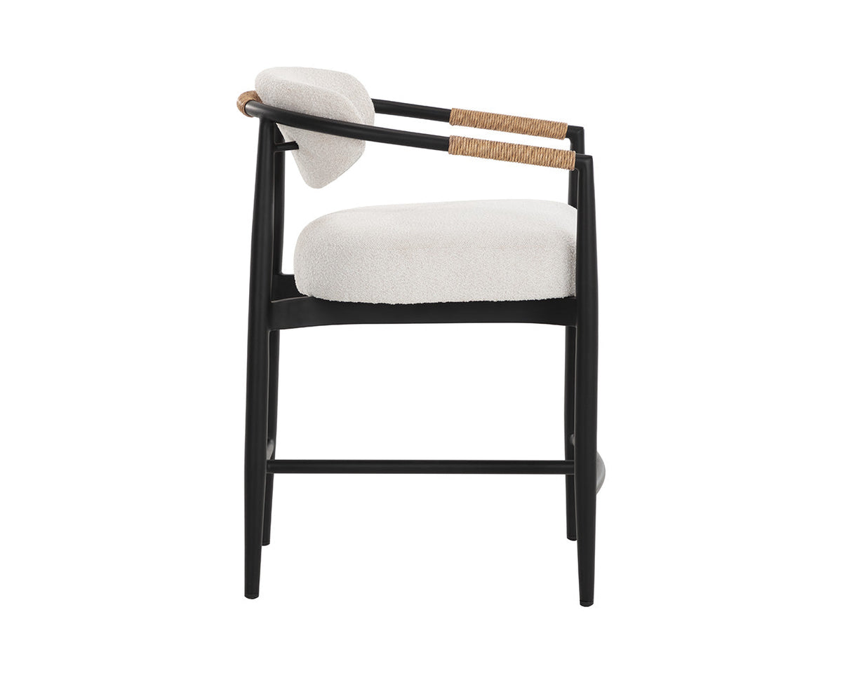 Marita Cream & Black Indoor/Outdoor Counter Stool