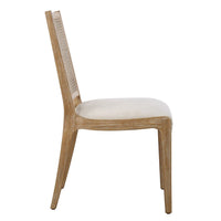 Coastal Rattan Upholstered Dining Chair (Set of 2)