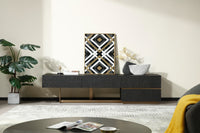 Shale Modern Black Ash + Brushed Gold TV Stand