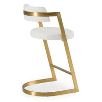 Diana White Leatherette & Gold Counter Stool