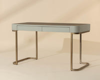 Jamille Cream Faux Leather & Gold Desk