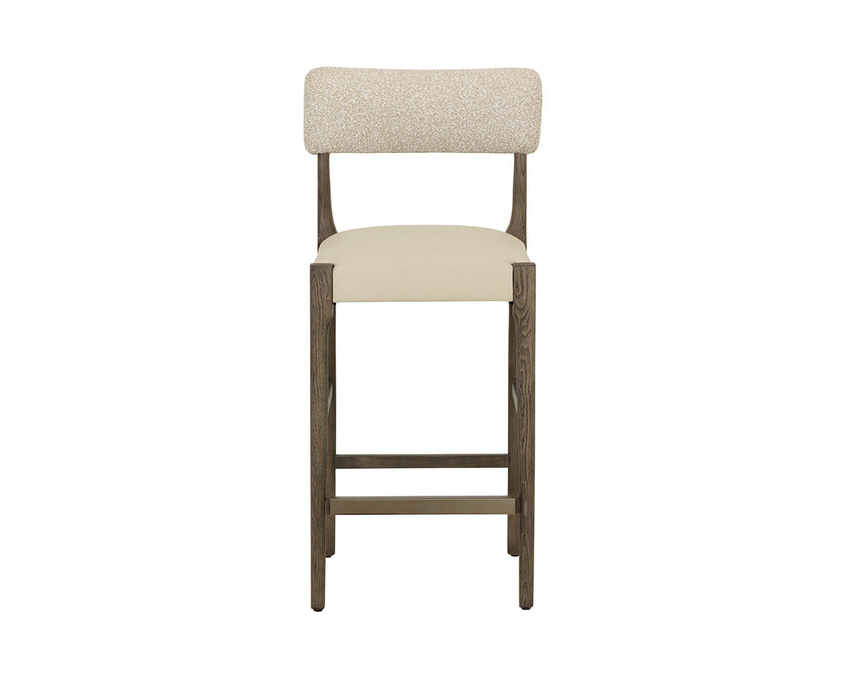 Guardi Oatmeal Fabric & Faux Leather Counter Stool