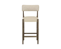 Guardi Oatmeal Fabric & Faux Leather Counter Stool