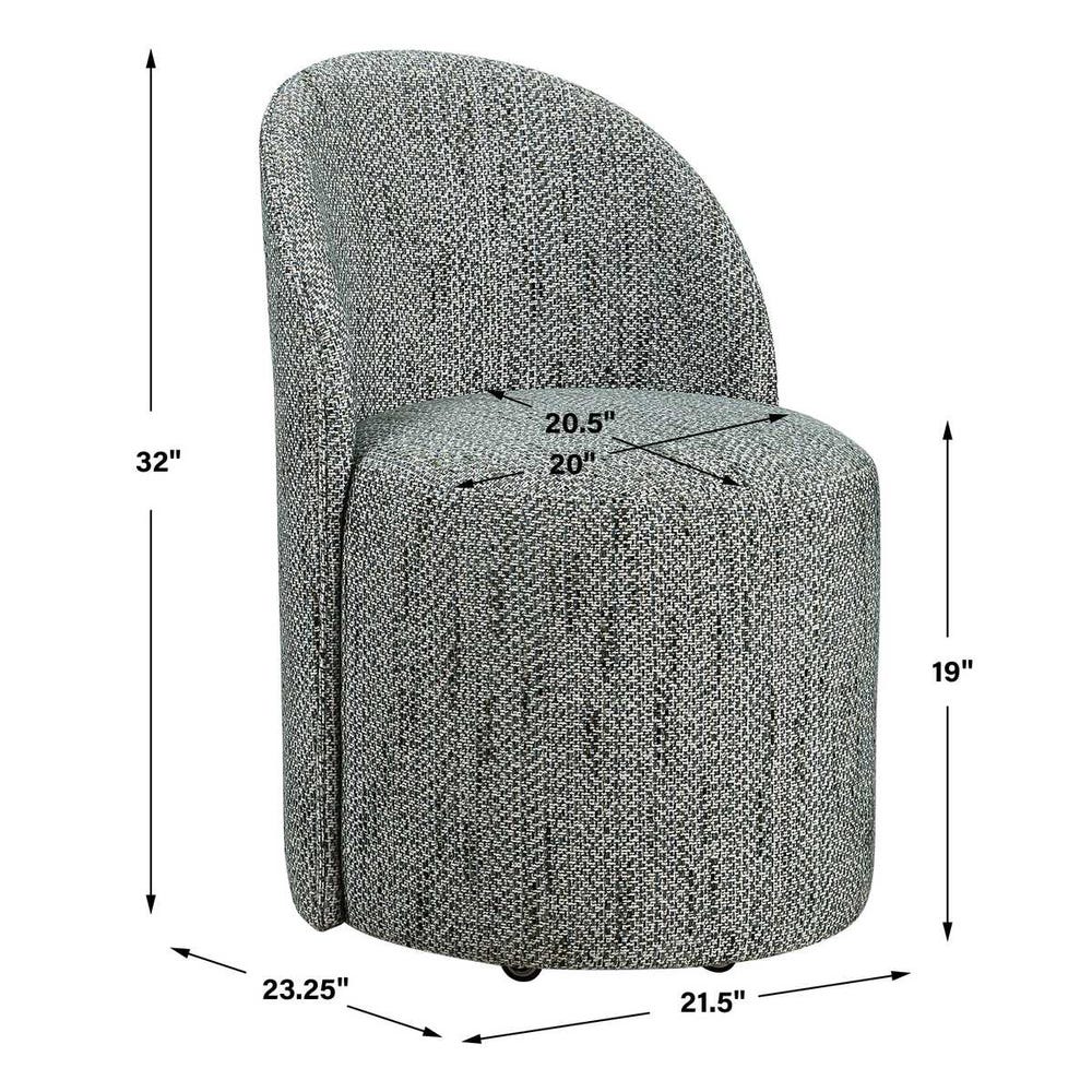 Modern Teal Rolling Dining Chair (With Casters)