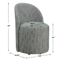 Modern Teal Rolling Dining Chair (With Casters)