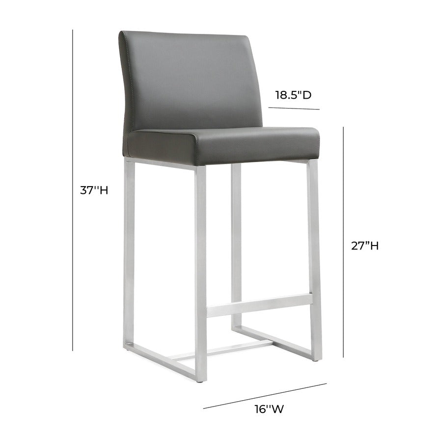 Moriah Grey Steel Counter Stools (Set of 2) - Luxury Living Collection