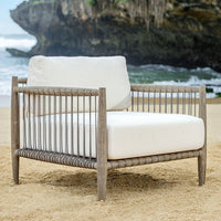 Clara White & Grey Outdoor Lounge Chair