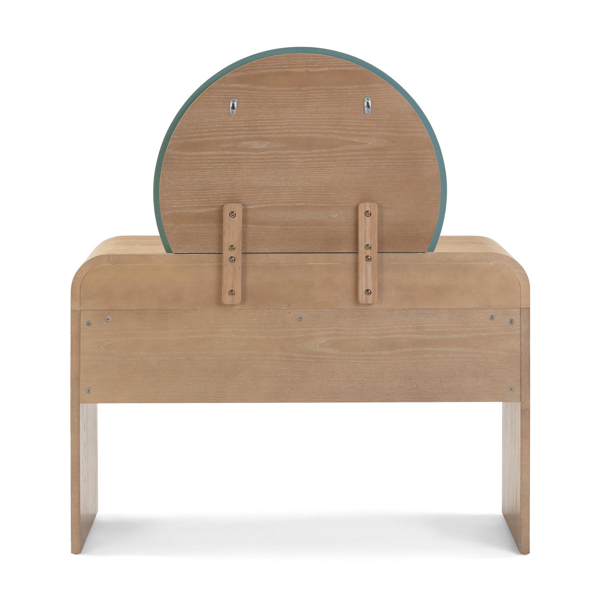 Jenny 48 Natural Ash 2-Drawer Vanity Desk with Mirror