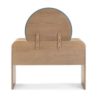 Jenny 48 Natural Ash 2-Drawer Vanity Desk with Mirror