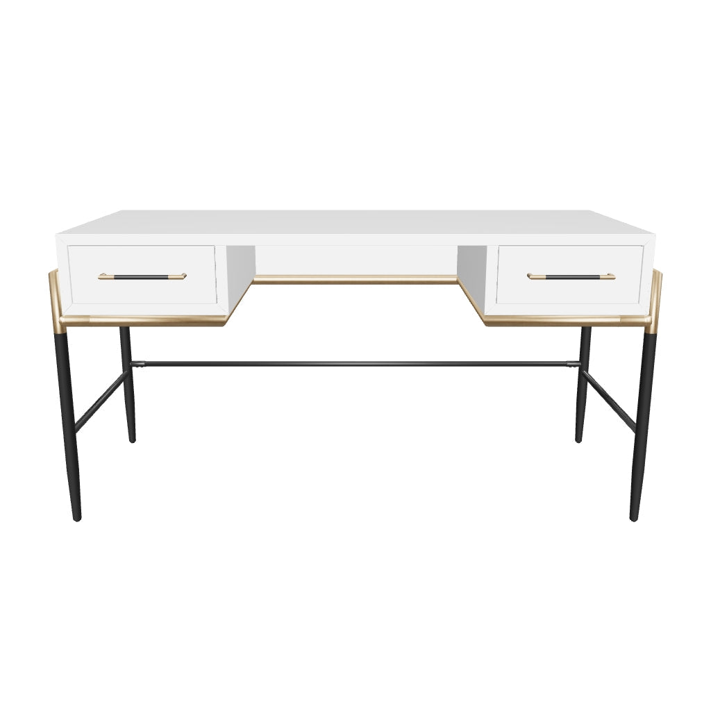 Weldrick 60" Cream & Antique Brass Desk