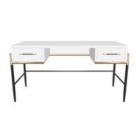 Weldrick 60" Cream & Antique Brass Desk