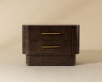 Ezekiel 32" Maple Burl Veneer &Gold Nightstand