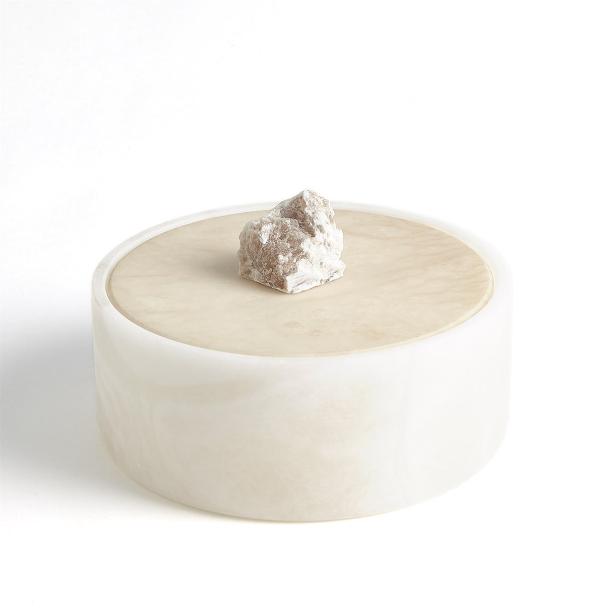 Rafaele Italian Alabaster Box with Finial Rock (2 Sizes Available)