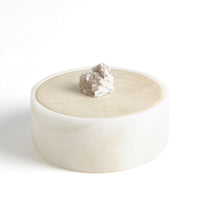 Rafaele Italian Alabaster Box with Finial Rock (2 Sizes Available)