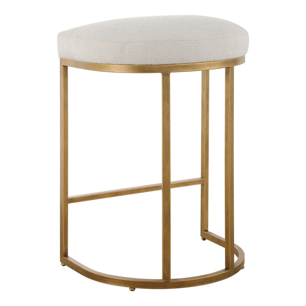 Crystal Cream Performance & Brass Counter Stool