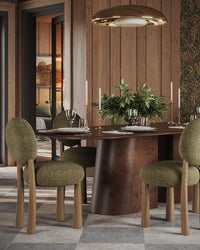 Gladyss 87" Burl Oval Dining Table