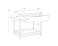 Rebel 23.5" Charcoal Grey & Gold Nightstand