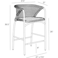 Enzo Buff Plain Weave Outdoor Counter Stool