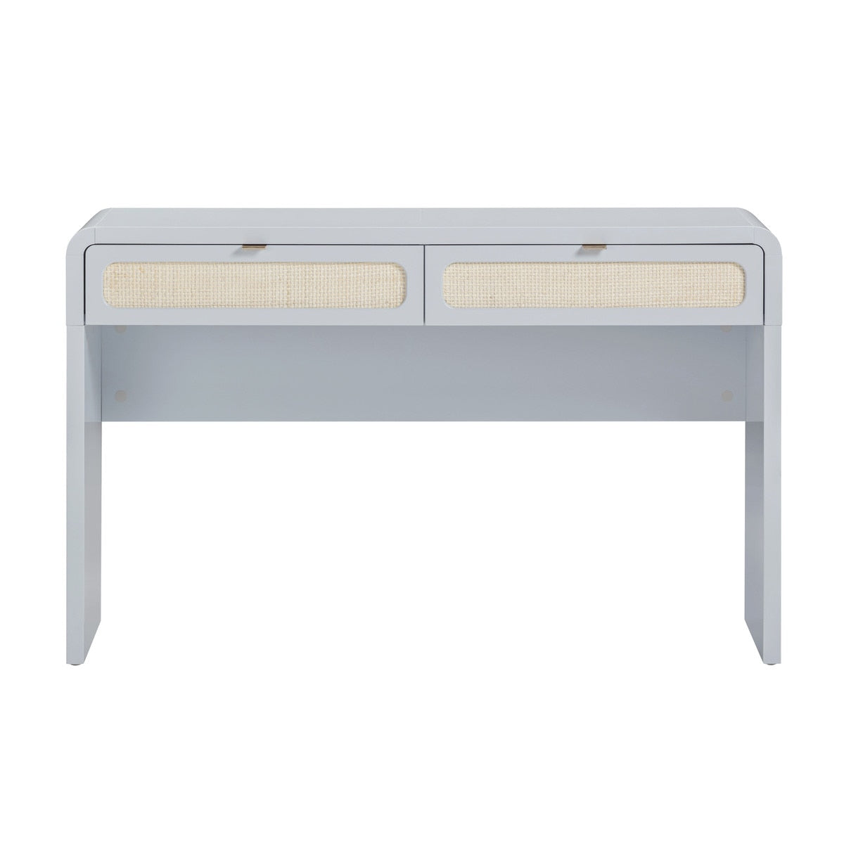 Ameline Pastel Blue Rattan Console/Desk