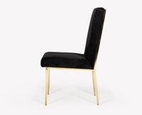 Dhana Modern Black Velvet & Gold Dining Chair