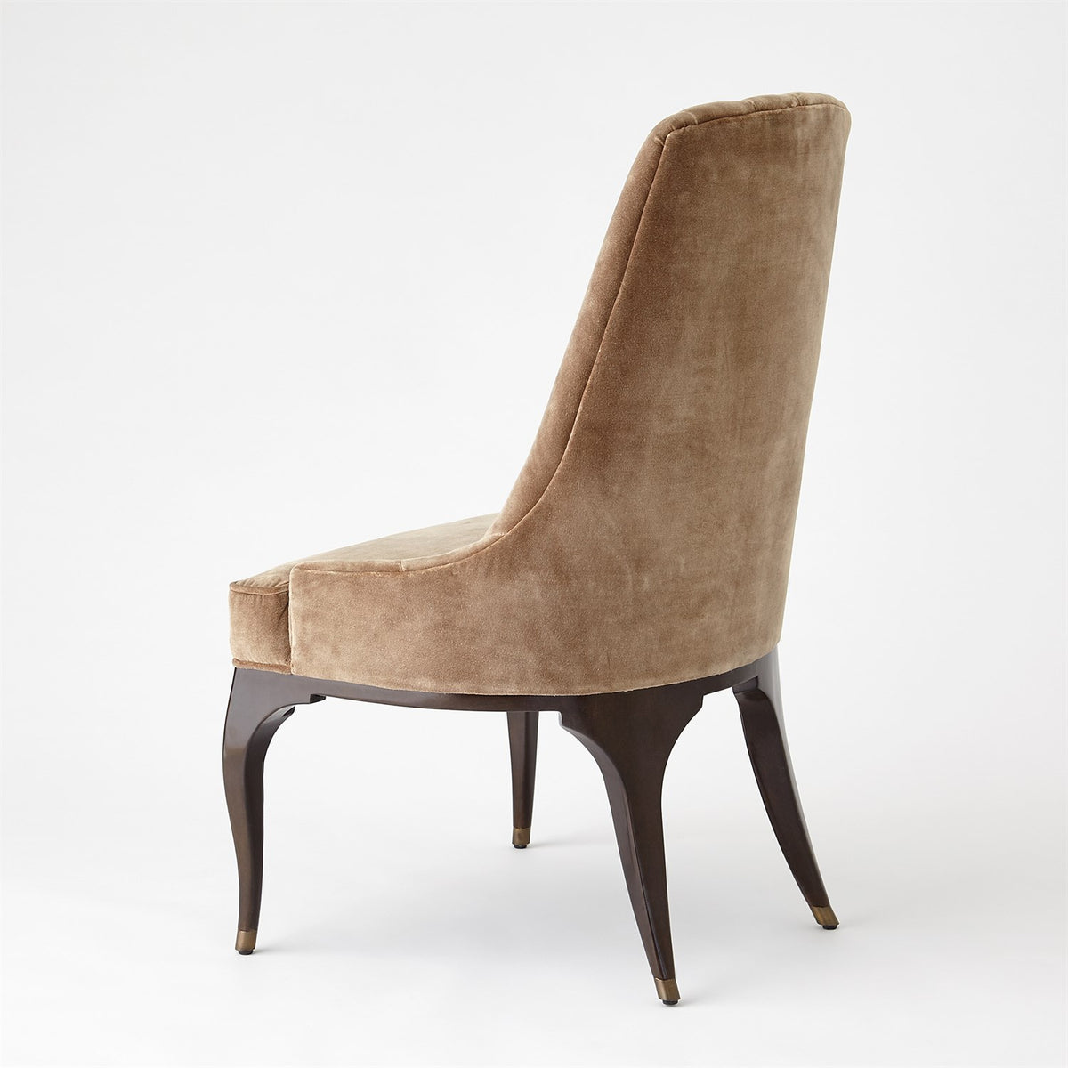 Channel Tufted Formal Mushroom Velvet Dining Chair