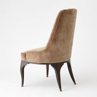 Channel Tufted Formal Mushroom Velvet Dining Chair